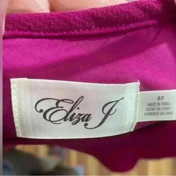 Eliza J Raspberry Dress Fushia Bell Sleeves Pockets Retail $189 - Picture 6 of 10